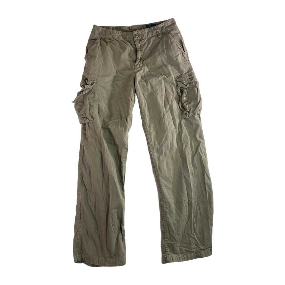 Ralph Lauren Polo RL 1967 Cargo Pants Boys 16 27x28.5 Khaki Beige Flat Front